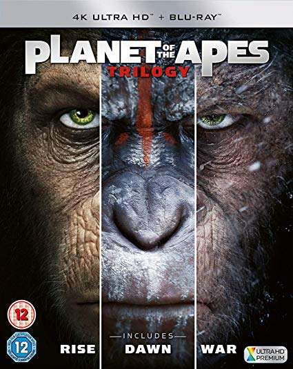 Planet of the Apes Trilogy 4K Boxset - 3 x 4K UHD (plus blu rays) £14 @ Amazon