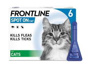 FRONTLINE Spot On Flea & Tick Treatment for Cats 6 Pipettes £13.99 Amazon Prime deal