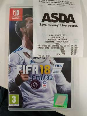 FIFA 18 Nintendo Switch £5 at Asda York
