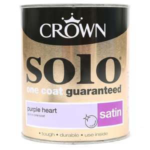 Crown Solo One Coat Satin Paint For Wood & Metal - Purple Heart - 750ml  £7.98 Delivered @ Brooklyn Trading