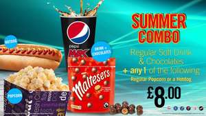 Popcorn/Hotdog, Soft Drink & Chocolates for £8 at Reel Cinema