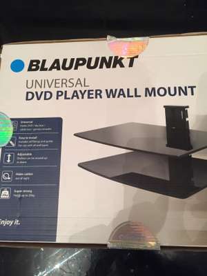 Blaupunkt DVD/Sky/Games Consoles Wall Mount Double Glass Shelves - £1 Instore at B&M
