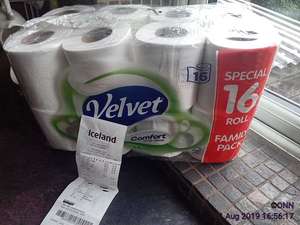 Velvet Comfort toilet paper/tissue/roll X16 £5 @ Iceland instore