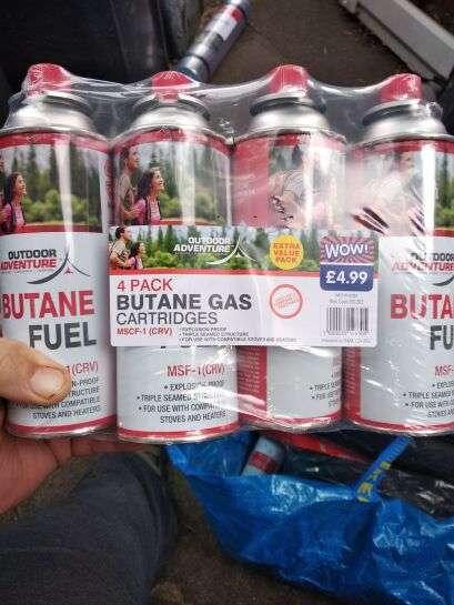 4 X Butane gas canisters NOW £1 at B&M instore