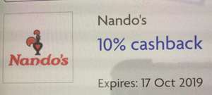 10% Nandos Cashback through Halifax Rewards
