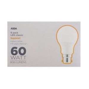 ASDA 6 pack LED lightbulbs reduced to £2.25 instore