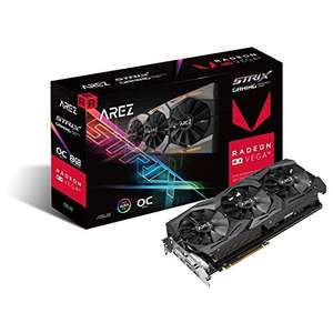 Asus Radeon AREZ Strix RX Vega 56 OC Gaming Graphics Card 8GB HBM2 2xHDMI 2xDP DVI Adapter - Amazon.De £237
