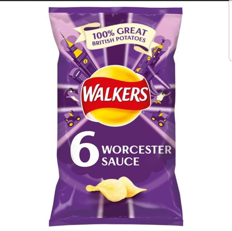 6 Pack of Walkers Worcester Sauce Crisps only 79p in store at Heron