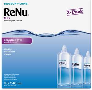 Bausch + Lomb ReNu contact lens solution 3 x 240ml £8.50 prime / £12.99 non prime at Amazon