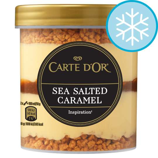 Carte D'or Layered Ice Cream Dessert  - sea salted caramel 430ml £1 @ Heron Foods - Hedon East Yorkshire