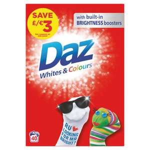 Daz Washing Powder Whites & Colours 40 Washes £4 @ Asda