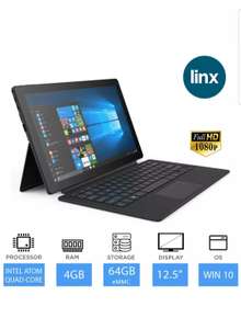 Linx 12X64 12.5" Full HD 2 in 1 Laptop Tablet with Keyboard 4GB RAM, 64GB, Win10 £143 eay /  laptopoutletdirect
