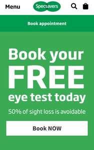 Free Eye Test at selected Specsavers stores