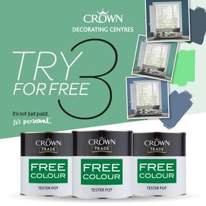3 FREE Crown Trade Matt Vinyl sample pots (Voucher)