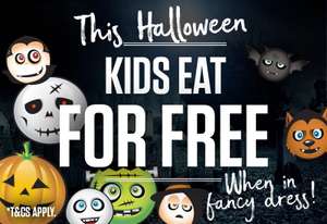 Kids eat FREE this Halloween (SIZZLING PUBS) with purchase of Adult main