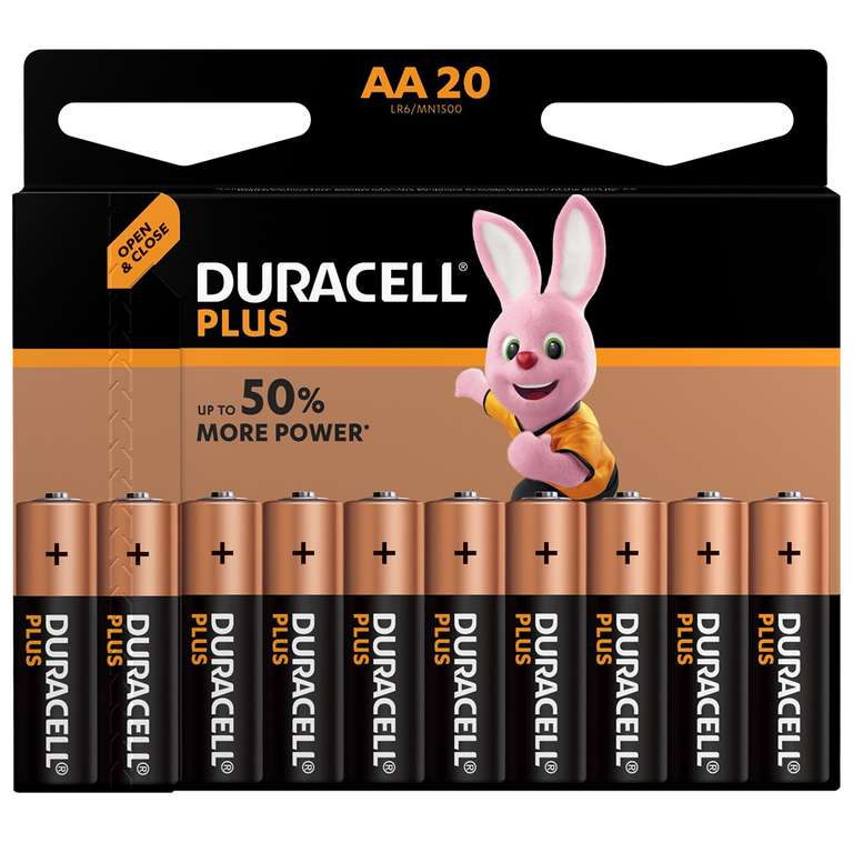 Duracell Plus Power AA/AAA Batteries - 20 Pack £9.99 @ Robert Dyas + Click and Collect