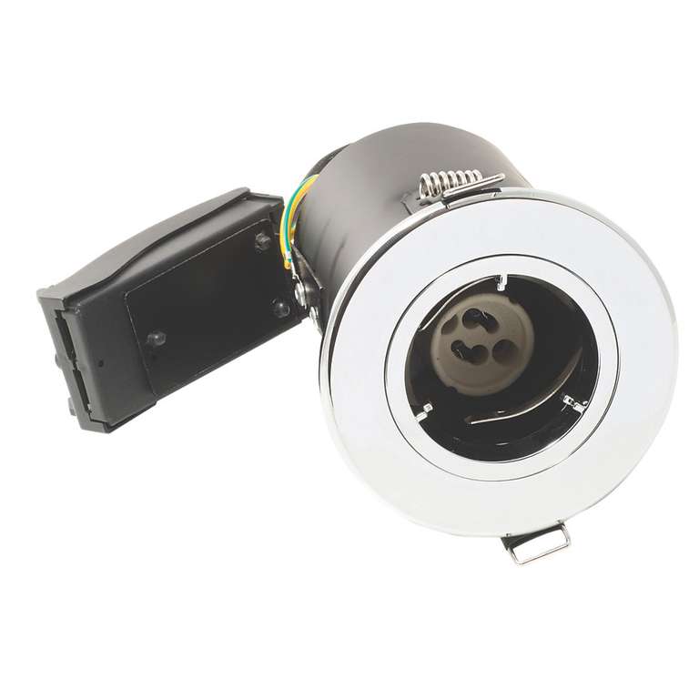 LAP Fixed Fire Rated Downlight Polished Chrome 220-240V FREE Click and Collect @screwfix Chippenham