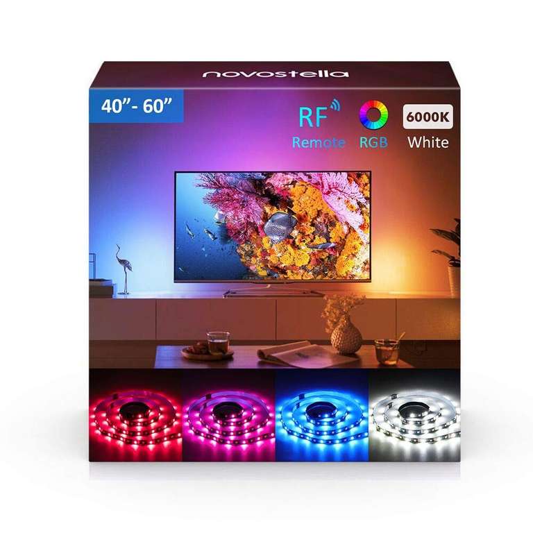 Novostella USB LED TV Lights Strips with RF Remote for £8.99 Prime (using code) non prime £13.48 delivered & fulfilled by Amazon / Ustellar