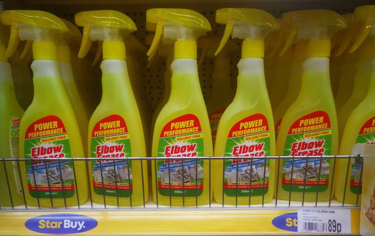 Elbow Grease All Purpose Degreaser Spray 500ml (Fabrics/Metals/Plastics - Solvent-Free), 89p In Store @ OneBelow (Argyle Street, Glasgow)