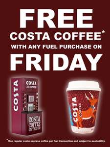 TEXACO Service Station offering FREE COSTA COFFEE - BLACK FRIDAY DEAL with any fuel pucrhase