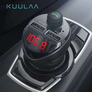 KUULAA Car Charger with FM Transmitter Bluetooth Receiver Audio MP3 Player TF Card Car Kit 3.4A Dual USB Car Phone Charger £3.35 @AliExpress