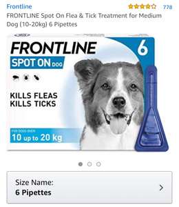 Frontline for medium dogs (10-20kg) - 6 pipettes- £19.49 @ Amazon Prime members