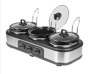 Tower 3-Pot Slow Cooker and Buffet Server - Stainless Steel £24.99 @ Robert Dyas C&C