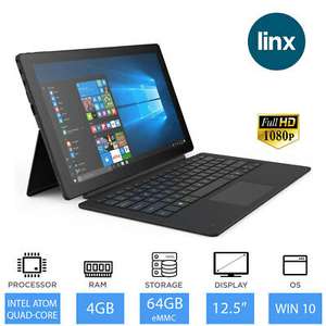 Linx 12X64 12.5" Full HD 2 in 1 Laptop Tablet with Keyboard 4GB RAM, 64GB, Win10 £169.95 laptopoutletdirect ebay