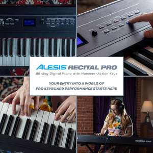 Alesis Recital Pro - 88 Key Beginner Digital Electric Piano / Keyboard £229 @ amazon.co.uk (with Weighted Keys, 12 Voices, 20W Speakers)