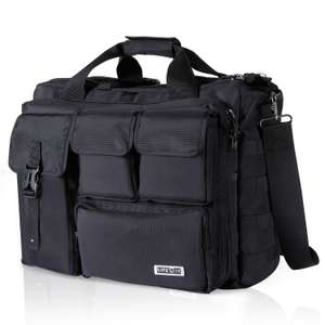 17-17.3 Inch Laptop Bag Messenger Bag Mens Military Multifunction Tactical Briefcaes, Black - £23.79 @ Sold by Yonto and FBA