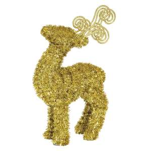 GOLD 3D Tinsel Deer Gold - 29cm - £2.99 + £3.95 delivery @ Partydelights