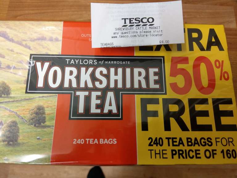 240 Yorkshire Tea bags for the price of 160 £4 instore @ Tesco
