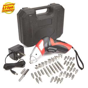3.6V ELECTRIC CORDLESS SCREWDRIVER WITH 42 PIECE BIT SET £6.99 +£4 delivery @ TrueShopping