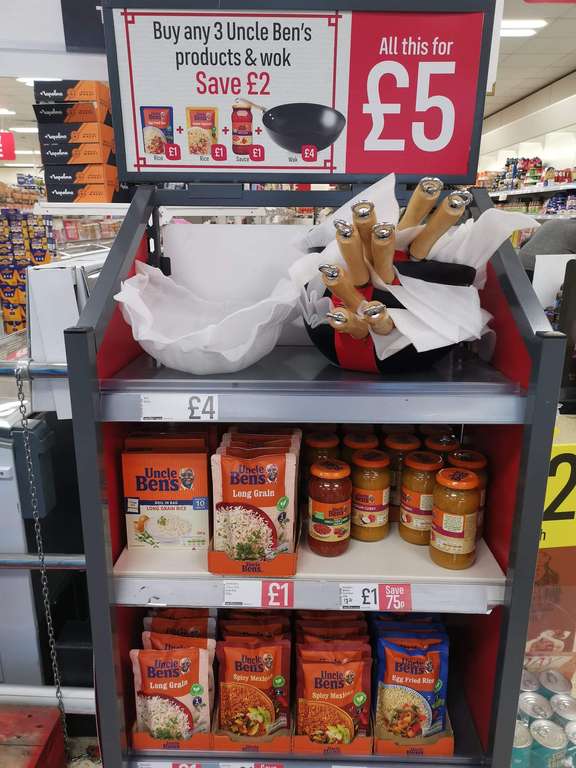 Buy any 3 Uncle Ben's products and wok for £5 at Iceland Exeter
