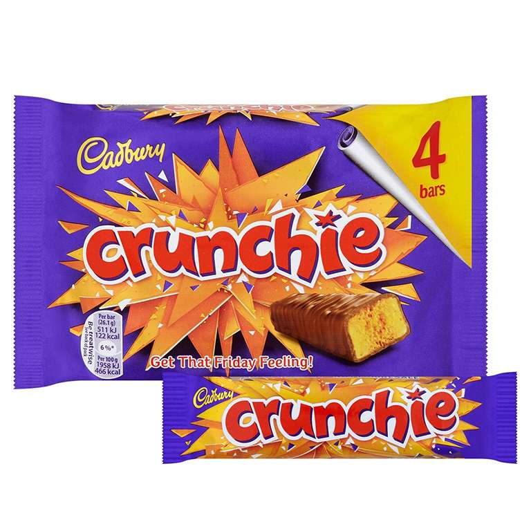 Cadburys Crunchie 4 x 26.1g Bars - 73p (Prime) / £5.22 (non Prime) at Amazon