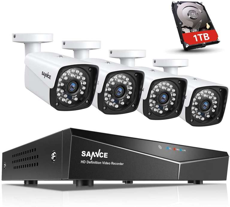 SANNCE POE CCTV 4CH XPOE NVR Recorder 1TB HDD + 4 x 2.0MP Cams £134.37 - Sold by SMG-SANNCE MINDKOO GLEDTO Ltd and Fulfilled by Amazon