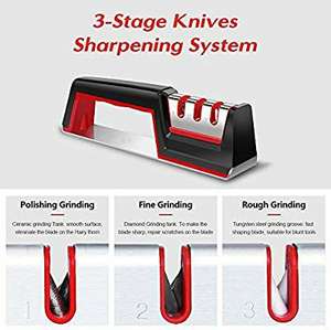 Kitchen Knife Sharpener, Knife Sharpening Tool with Anti Slip Base - Fulfilled by Amazon