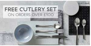Free Cutlery Set on orders over £100 @ Denby Pottery