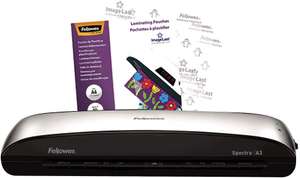 Fellowes Spectra A3 Home Office Laminator, 80-125 Micron, Including 10 Free Pouches now £34.95 delivered at Amazon