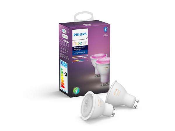 Philips Hue White and Colour Ambiance GU10 Twin Pack £69.98 at BT Shop