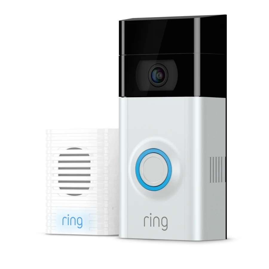 Ring Full HD 1080p Video Doorbell 2 and Chime Bundle White / Black £