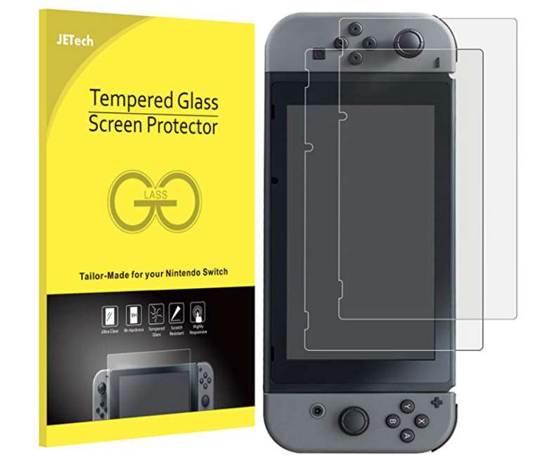 JETech Screen Protector for Nintendo Switch 2017 Tempered Glass Film, 2 pk £3.98 prime / £8.47 non prime Accessory_JETech_Authorized and fba