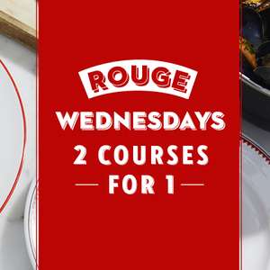 2 for 1 on food at Cafe Rouge on Wednesdays after 5pm