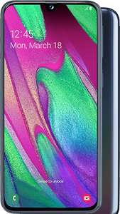 Samsung Galaxy A40 8GB date / Unlimited texts/calls £23m/24 months (£6.50 per month after Cashback £396) at Mobile Phones Direct