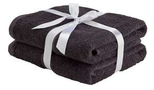 Home Pair of Bath Towels - Black/Pink/Yellow for £2.40 (Free Click & Collect) @ Argos