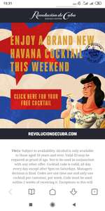 Free cocktail at Revolution de Cuba