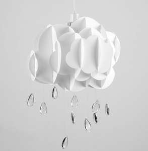 Children’s Cloud And Raindrop Pendant Shade In White £15 (£3.95 P&P) @ Iconic Lights