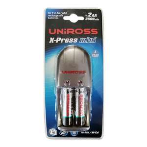 UNIROSS X-PRESS MINI BATTERY CHARGER INC 2X AA 2500MAH BATTERIES - 50p + £2.49 Delivery @ Battery Force