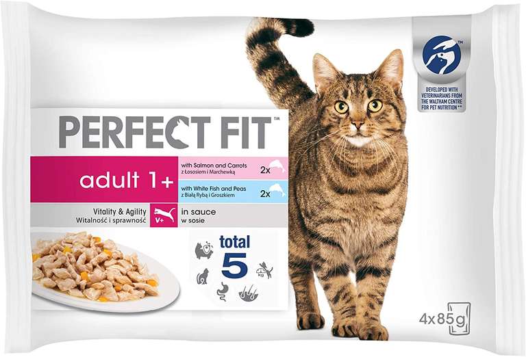 Perfect Fit Wet Cat Food - Advanced Nutrition for Adult Cats 1+, Mixed Fishy Selection in Sauce, 52 Pouches (52 x 85 g) £17.06 @ Amazon