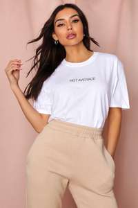 White Not Average Oversized T-Shirt £4 with Code + £1 Next Day Delivery From Miss Pap